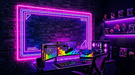 Karanlık oyun kafe atmosferi